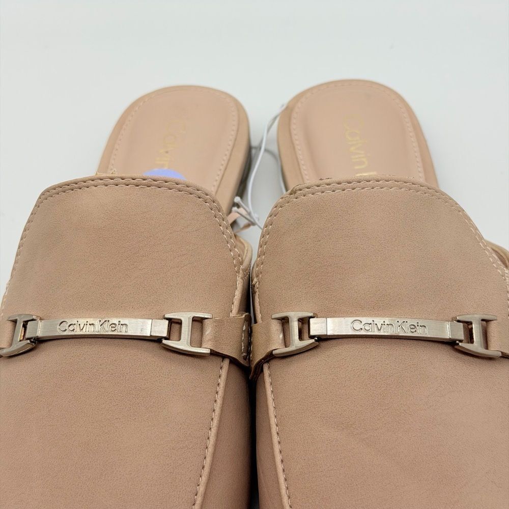 NWT Calvin Klein Chic Cream Mules with Metallic Detail 8,5M‎ - Picture 3 of 11